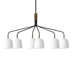 Gubi Lámpara de araña Howard 6 luces 134x73 cm gunmetal/blanco