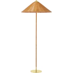 GUBI 9602 lámpara de pie, latón, tulipa de sauce