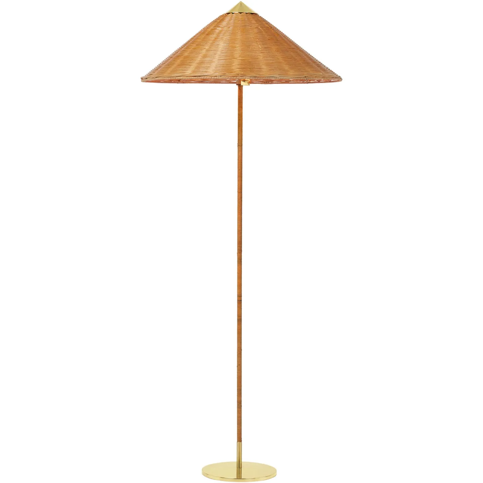 GUBI 9602 lámpara de pie, latón, tulipa de sauce