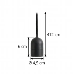 HAY E27 - Portalámparas colgante COMMON, negro, Ø 4,5 cm