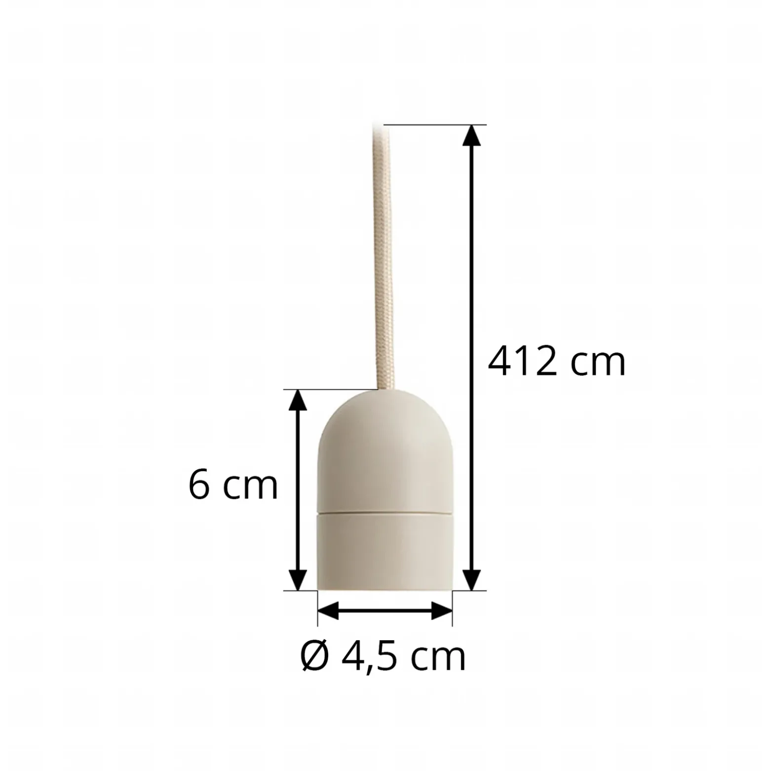 HAY E27 - Portalámparas colgante COMMON, gris hormigón, Ø 4,5 cm