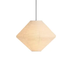 HAY Pantalla de lámpara Diamond, Ø 60 cm, blanca, papel/bambú
