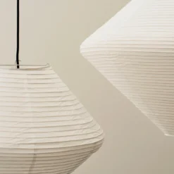HAY Pantalla de lámpara Diamond, Ø50 cm, blanca, papel/bambú
