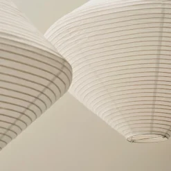 HAY Pantalla de lámpara Diamond, Ø50 cm, blanca, papel/bambú