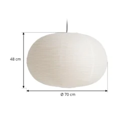 HAY Pantalla de lámpara Paper Shade Ellipse, 70 cm – sin juego de cables