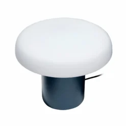 Hübsch Ateliers lámpara de mesa, azul oscuro, blanco, vidrio, hierro
