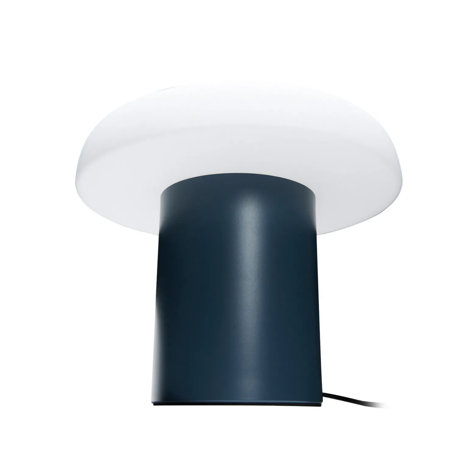 Hübsch Ateliers lámpara de mesa, azul oscuro, blanco, vidrio, hierro