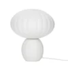 Hübsch Lámpara de mesa Kumu, blanca, cristal, E14, altura 28 cm