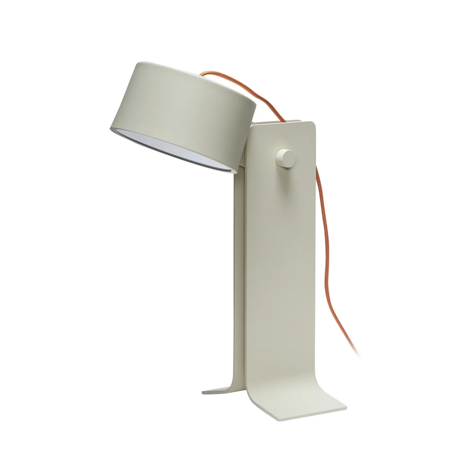 Hübsch Lámpara de mesa LED Crea, color arena, aluminio, hierro
