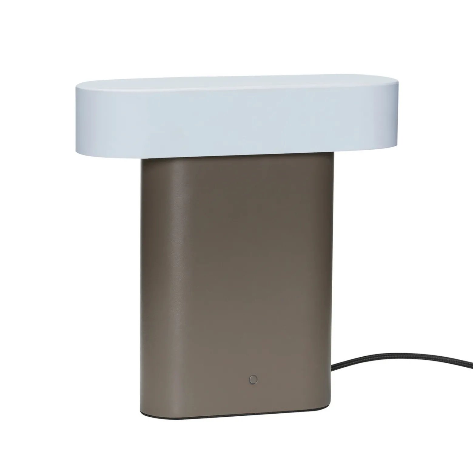 Hübsch Lámpara de mesa LED Sleek, hierro marrón/gris claro, PC
