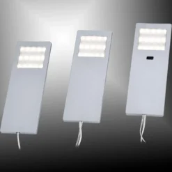 Helena lámpara de mueble LED, 19 x 7 cm, juego de 3, sensor, metal