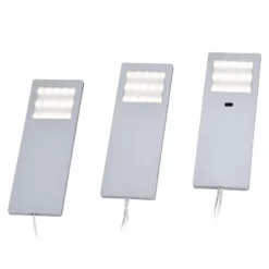 Helena lámpara de mueble LED, 19 x 7 cm, juego de 3, sensor, metal