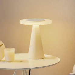Helestra Bax lámpara de mesa, touchdimmer, blanco