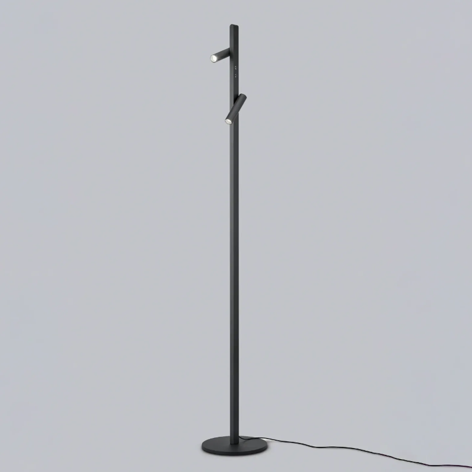 Helestra Coni lámpara pie LED 2 focos 160cm negro