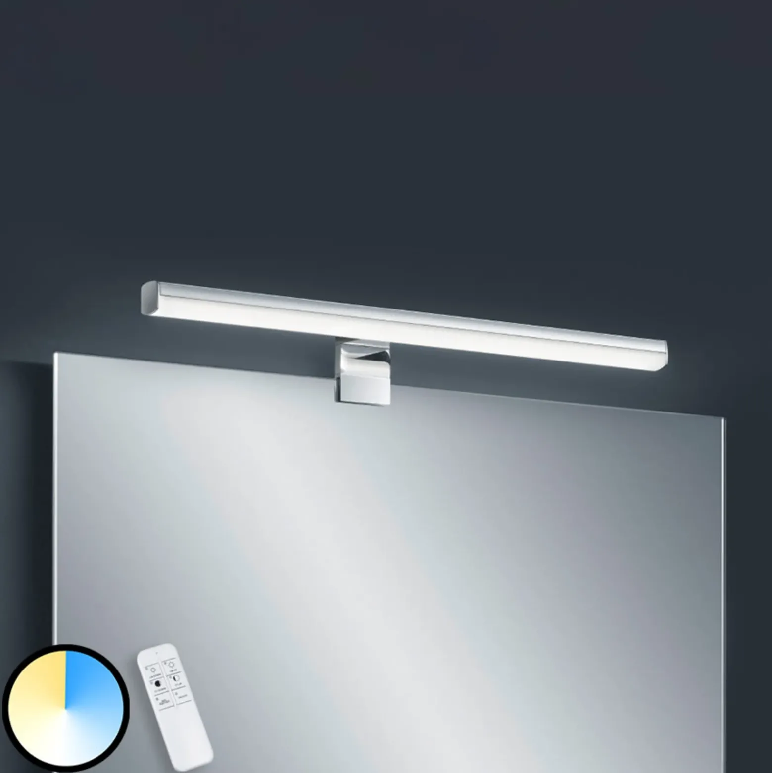 Helestra Gaia de espejo LED control remoto 49cm