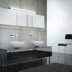 Helestra Lado lámpara de espejo LED negro 120 cm
