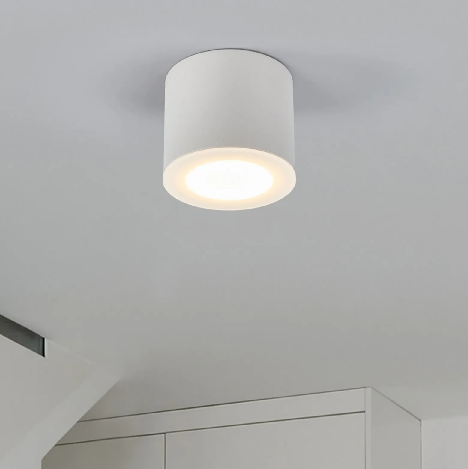 Helestra Oso foco de techo LED, redondo, blanco