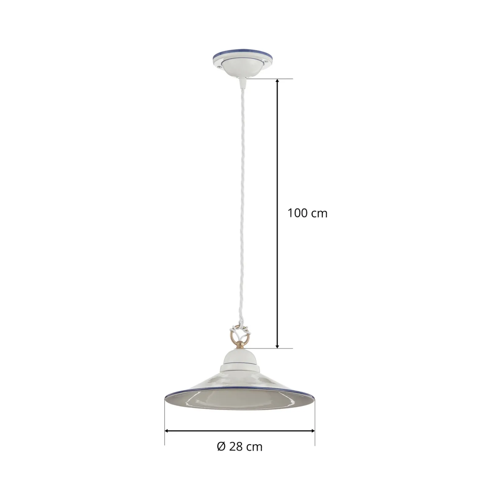 Hermosa lámpara colgante PIATTO de cerámica 28 cm