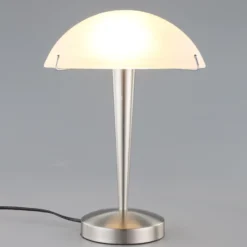 Hermosa lámpara de mesa Viola, níquel mate