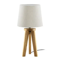 HerzBlut Elli lámpara mesa, roble engrasado/crema