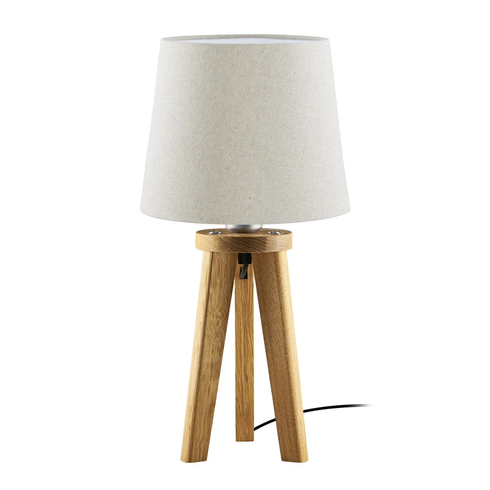 HerzBlut Elli lámpara mesa, roble engrasado/crema