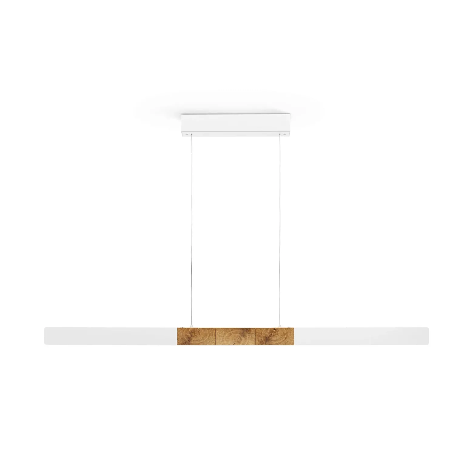 HerzBlut Lámpara colgante LED Lana del bianco, madera, atenuable