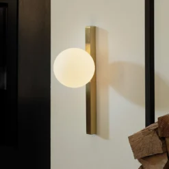 Ideal Lux aplique de pared Binomio color latón 1 luz metal vidrio
