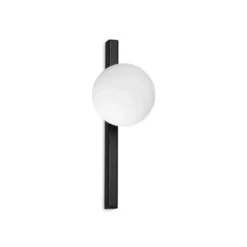Ideal Lux aplique de pared Binomio negro, 1 luz, metal, cristal