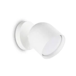Ideal Lux aplique de pared Dodo, blanco, 1 luz, metal Ø 8,5 cm