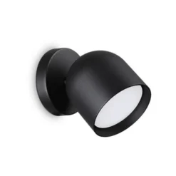 Ideal Lux aplique de pared Dodo negro 1 luz metal Ø 8,5 cm