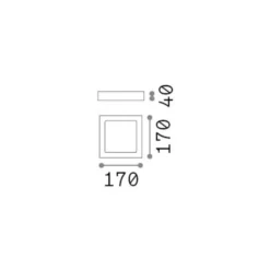 Ideal Lux Aplique de pared LED Universal, blanco, aluminio, 17x17 cm