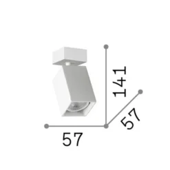 IDEAL LUX downlight Dynamite Square, latón, longitud 5,7 cm