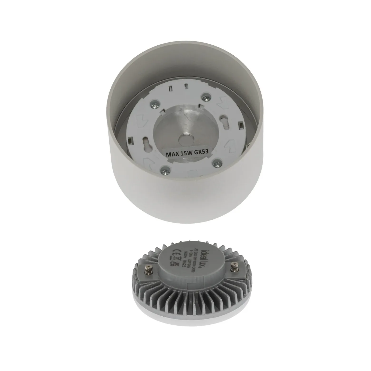 Ideal Lux downlight Spike Redondo, blanco, aluminio, Ø 10 cm