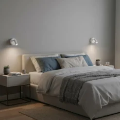 Ideal Lux Foco de pared LED Bean Redondo, blanco, metal, orientable