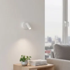 Ideal Lux Foco de pared LED Bean Redondo, blanco, metal, orientable