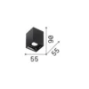 Ideal Lux LED downlight Nitro Square blanco, altura 9 cm, metal