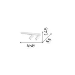 Ideal Lux Profilo downlight de techo, blanco, 2 luces, metal