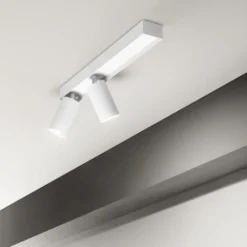Ideal Lux Profilo downlight de techo, blanco, 2 luces, metal