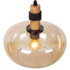 Ilona lámpara colgante, cristal, Ø 30 cm, negro/ámbar, 1 luz
