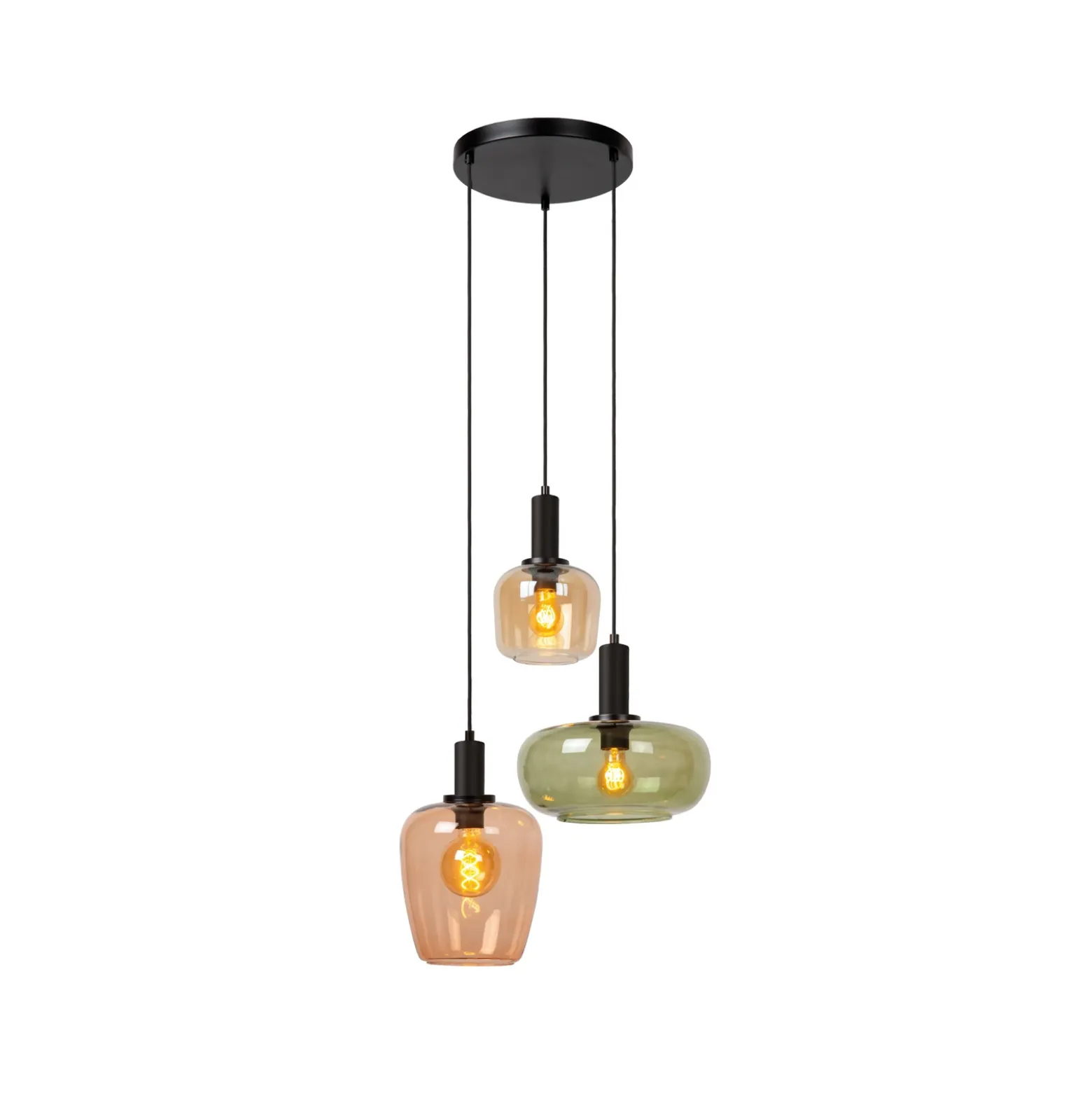 Ilona lámpara colgante, cristal, multicolor, Ø 30 cm, 3 luces