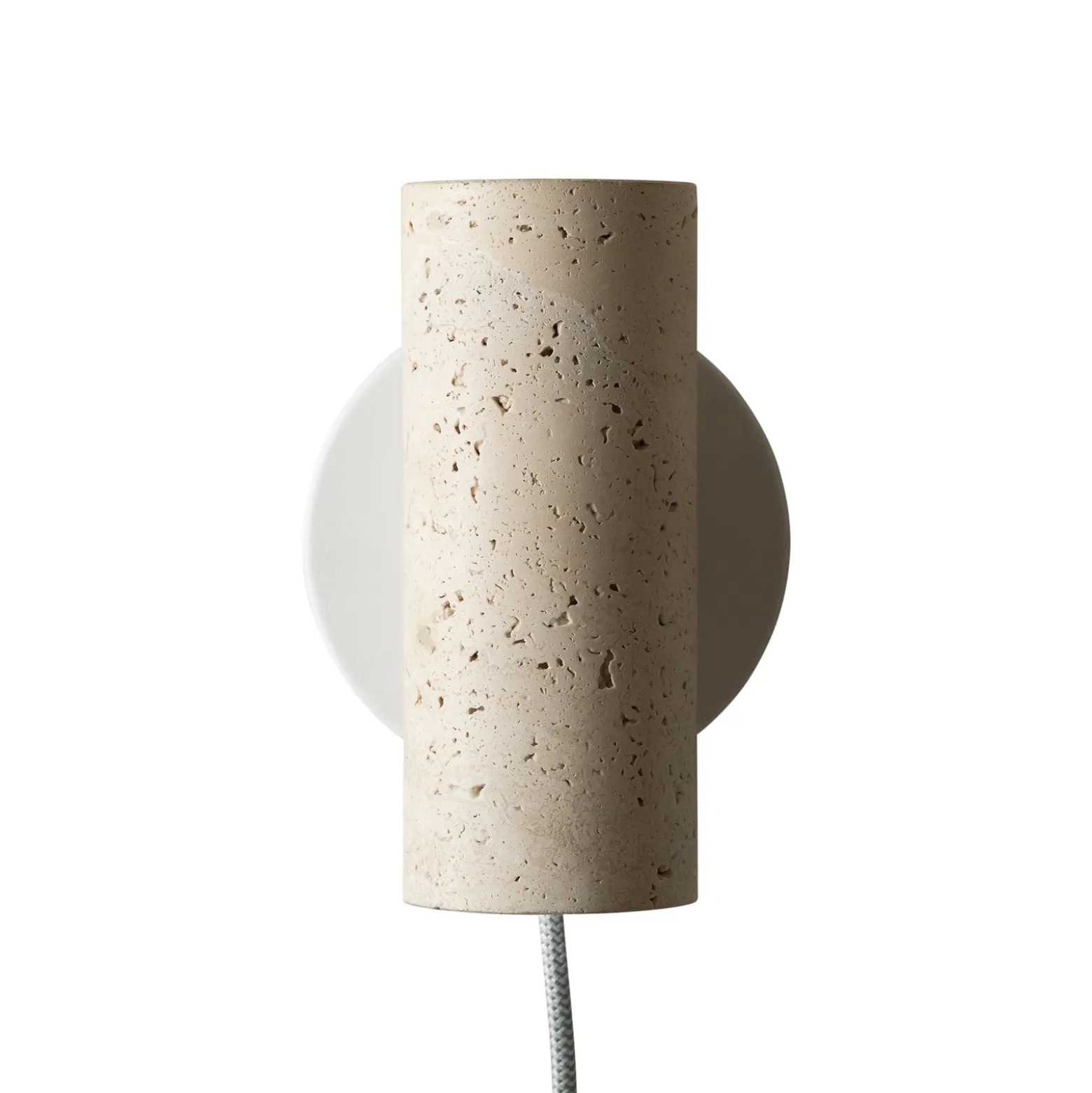 IT'S ABOUT ROMI Aplique de pared Tivoli, blanco, travertino, enchufe