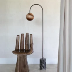 IT'S ABOUT ROMI Lámpara arqueada Tivoli, marrón, altura 163 cm