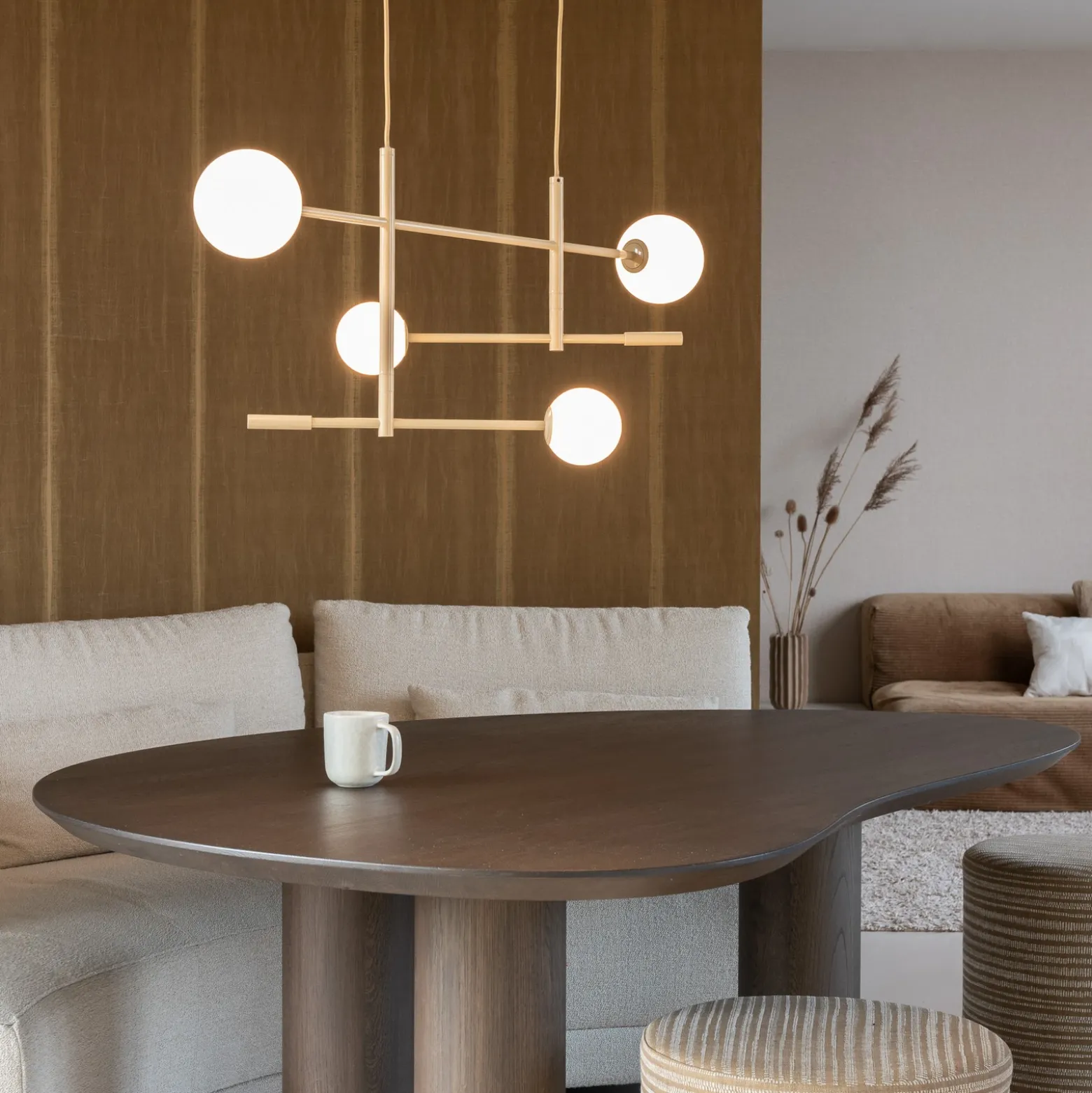IT'S ABOUT ROMI Lámpara colgante Copenhagen, beige, cristal, giratoria
