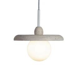IT'S ABOUT ROMI Lámpara colgante Tivoli, Ø 25 cm, blanca, travertino