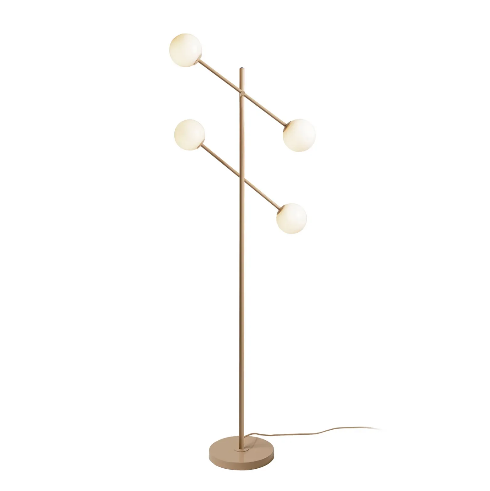 IT'S ABOUT ROMI Lámpara de pie Copenhagen, beige, cristal, giratoria