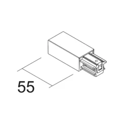 Ivela Alimentación derecha SQUARE 48 V, negro, plástico