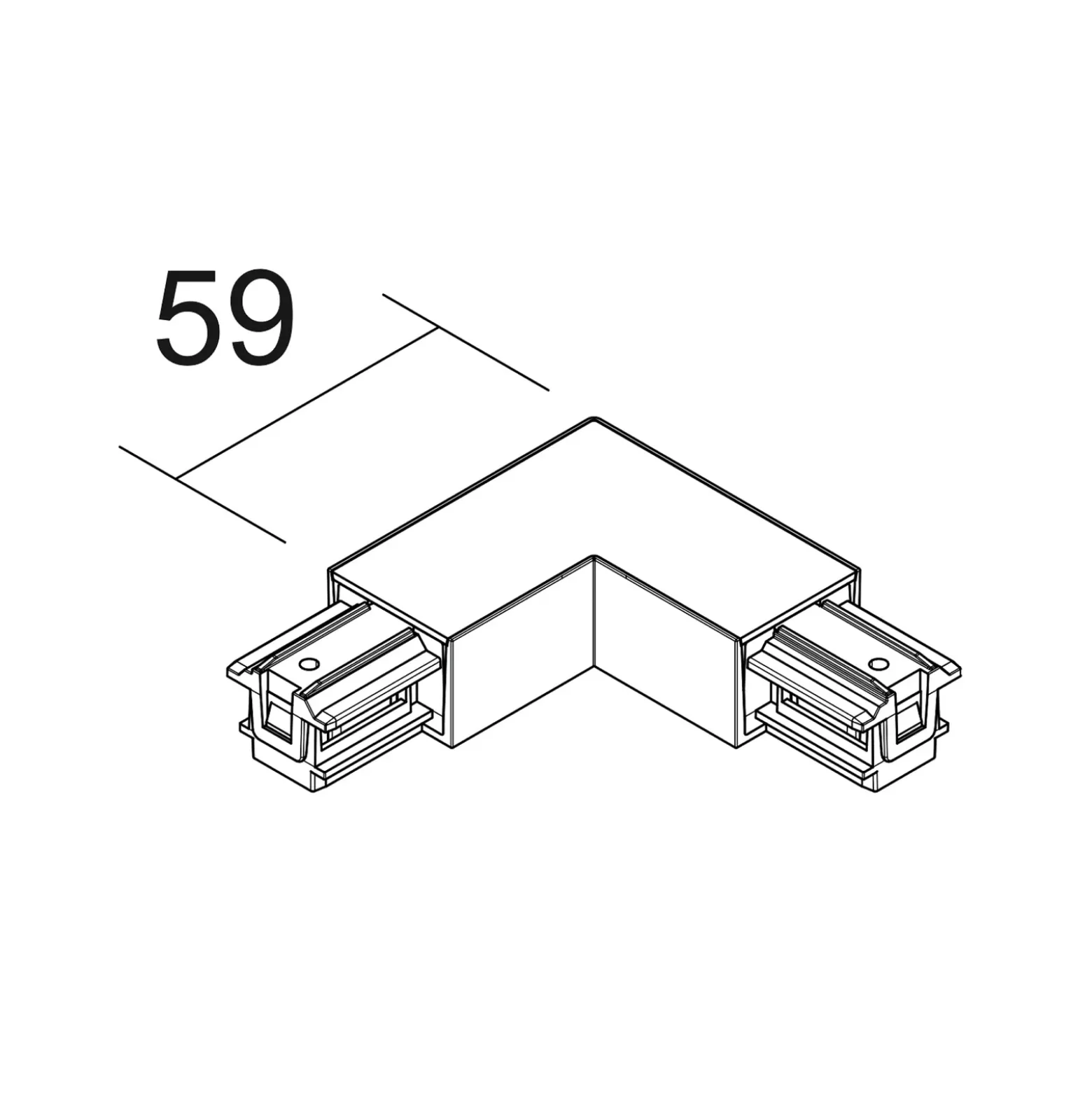 Ivela Conector en L SQUARE 48 V, blanco, conductor de protección a la derecha