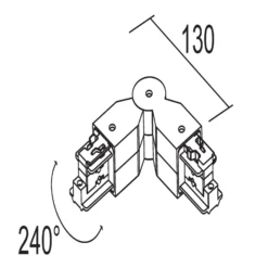 Ivela conector giratorio 3 fases LKM blanco