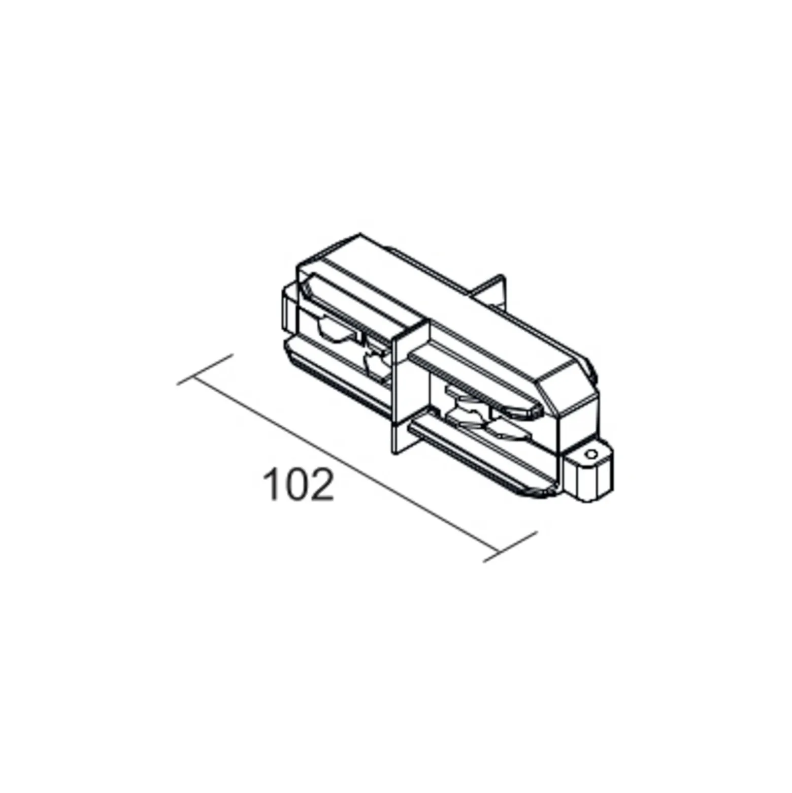 Ivela Conector longitudinal LKM DALI, negro, conductor de corriente trifásico