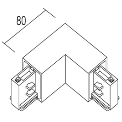 Ivela esquina 90° tierra exterior para LKM Quadro, blanco